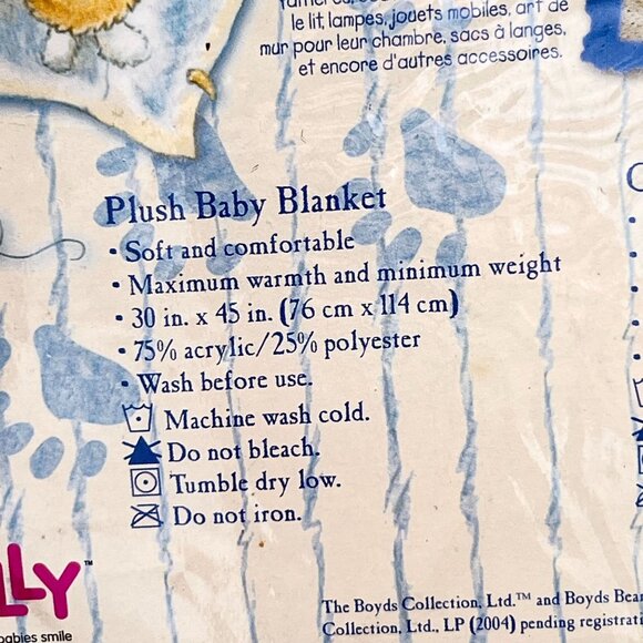 NEW Boyds Bears Collection Plush Baby Blanket Moon Embroidery Yellow 30" X 45" - Picture 3 of 9